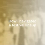 How I navigated a festival lineup