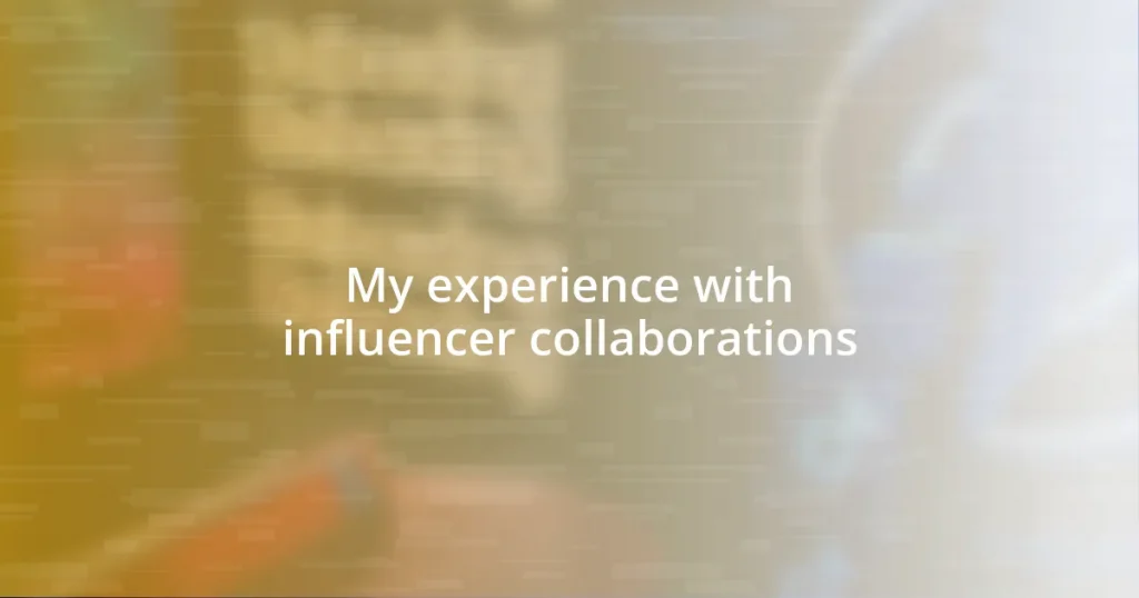 My experience with influencer collaborations